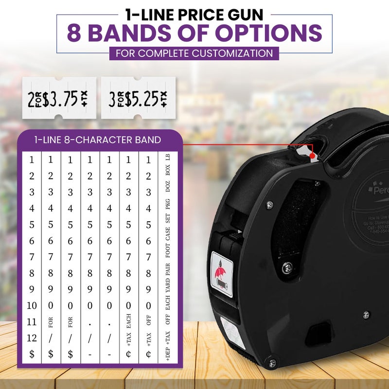 Perco X 1 Line Price Gun Kit - 1 Line Label Gun with 9000 White Blank Labels, and an Extra Inker - Image 3